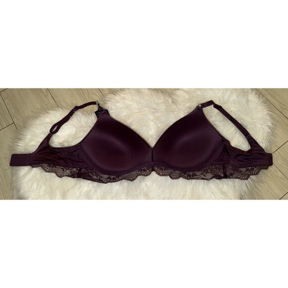 Maidenform DM1196 Lift Wireless Bra Lightly Padded Lace Womens 38C Purple New - Picture 5 of 6